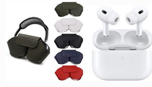 Combo de AirPods blancos y AirPods P9 azules